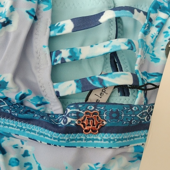 nanette lepore Priya Plunge Swimsuit, Lavender Trails,  12 - Picture 8 of 11